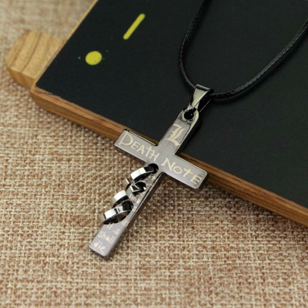 DEATH NOTE NECKLACE L Cross Pendant Anime Manga Cosplay Collectiible Jewelry NEW