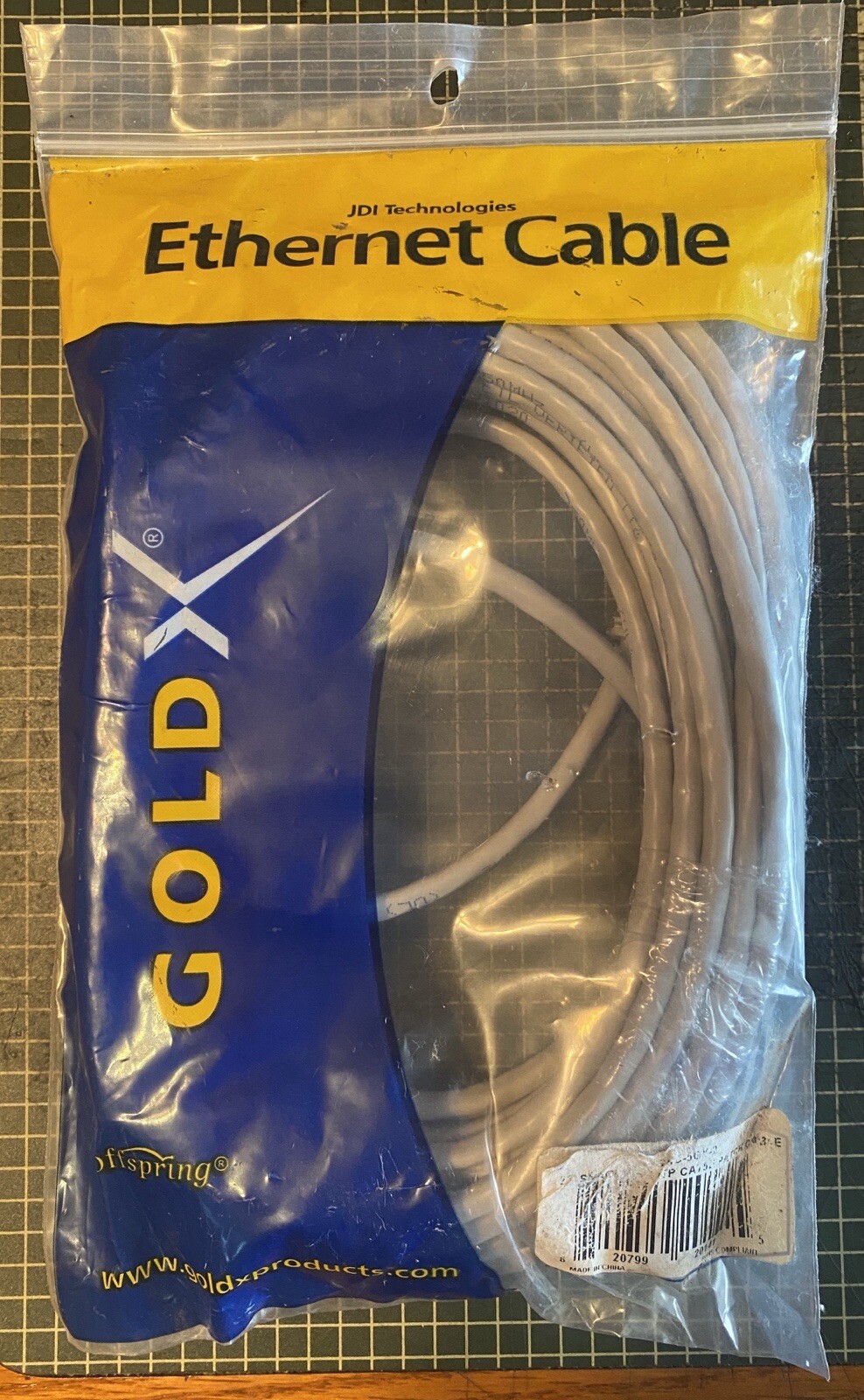 GoldX Cat 5e UTP 25-Feet Ethernet Cable, Gray (GPNC-5GY-25) Brand New In Bag
