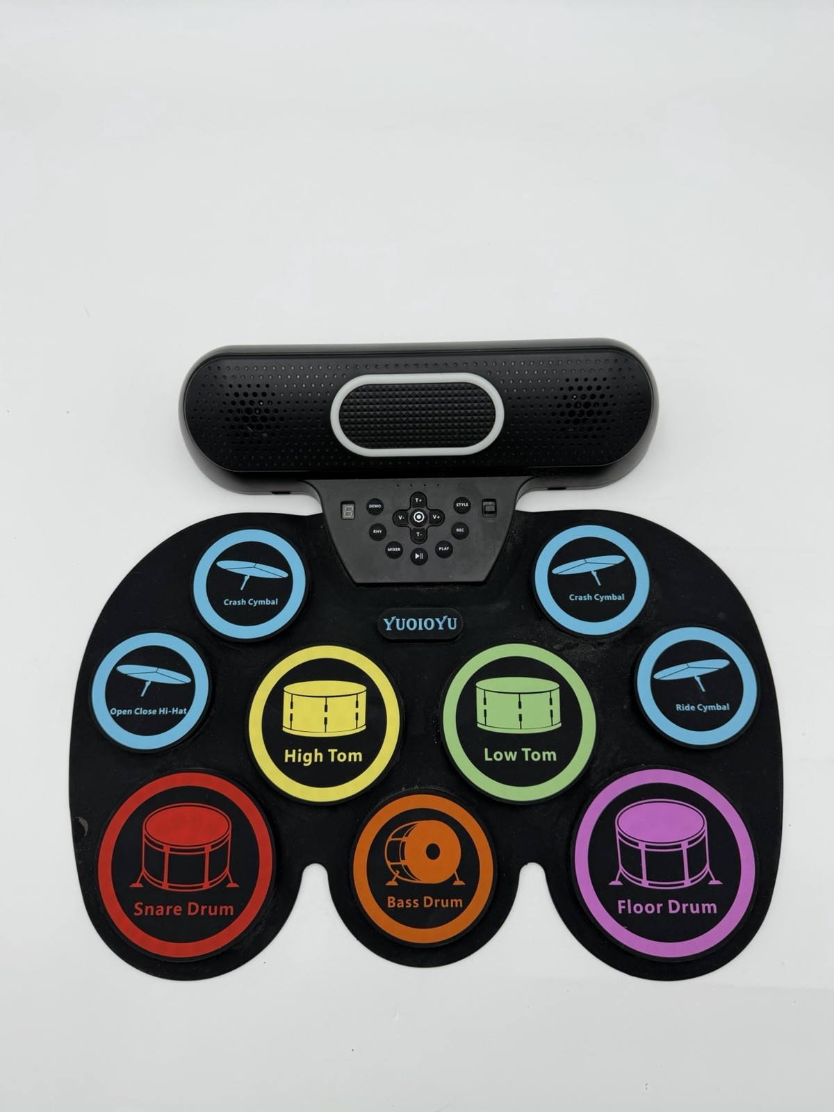 YUOIOYU Electronic Drum Set 9 Pad Portable MIDI Roll-Up Kit Tested No Power Cord