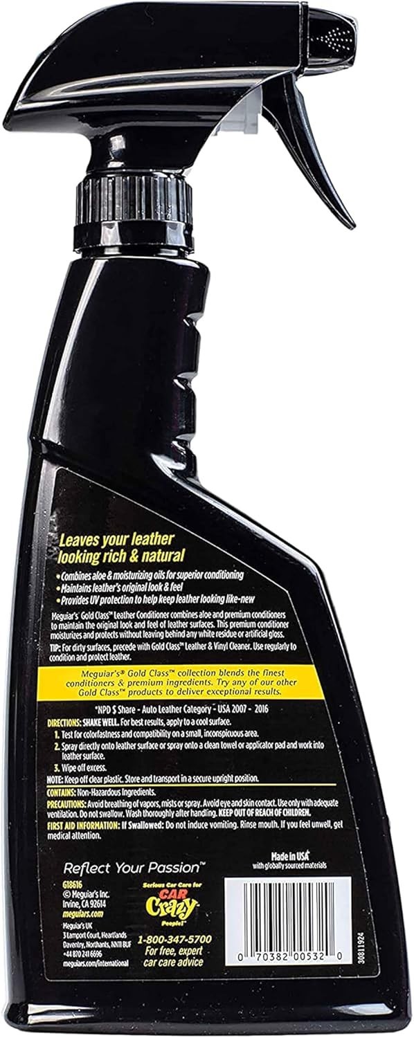Moisturizing Gold Class Leather Conditioner Spray - 16 Oz for All Leather Types