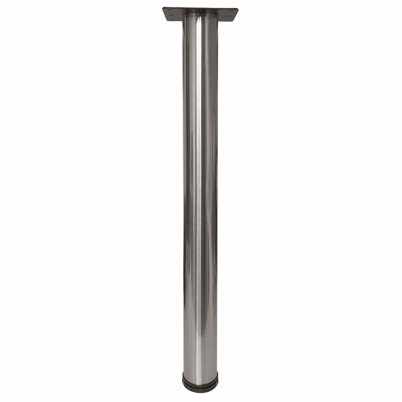 28 Tall, Single Table Leg, Office Height - Brushed Steel - from TableLegsOnline