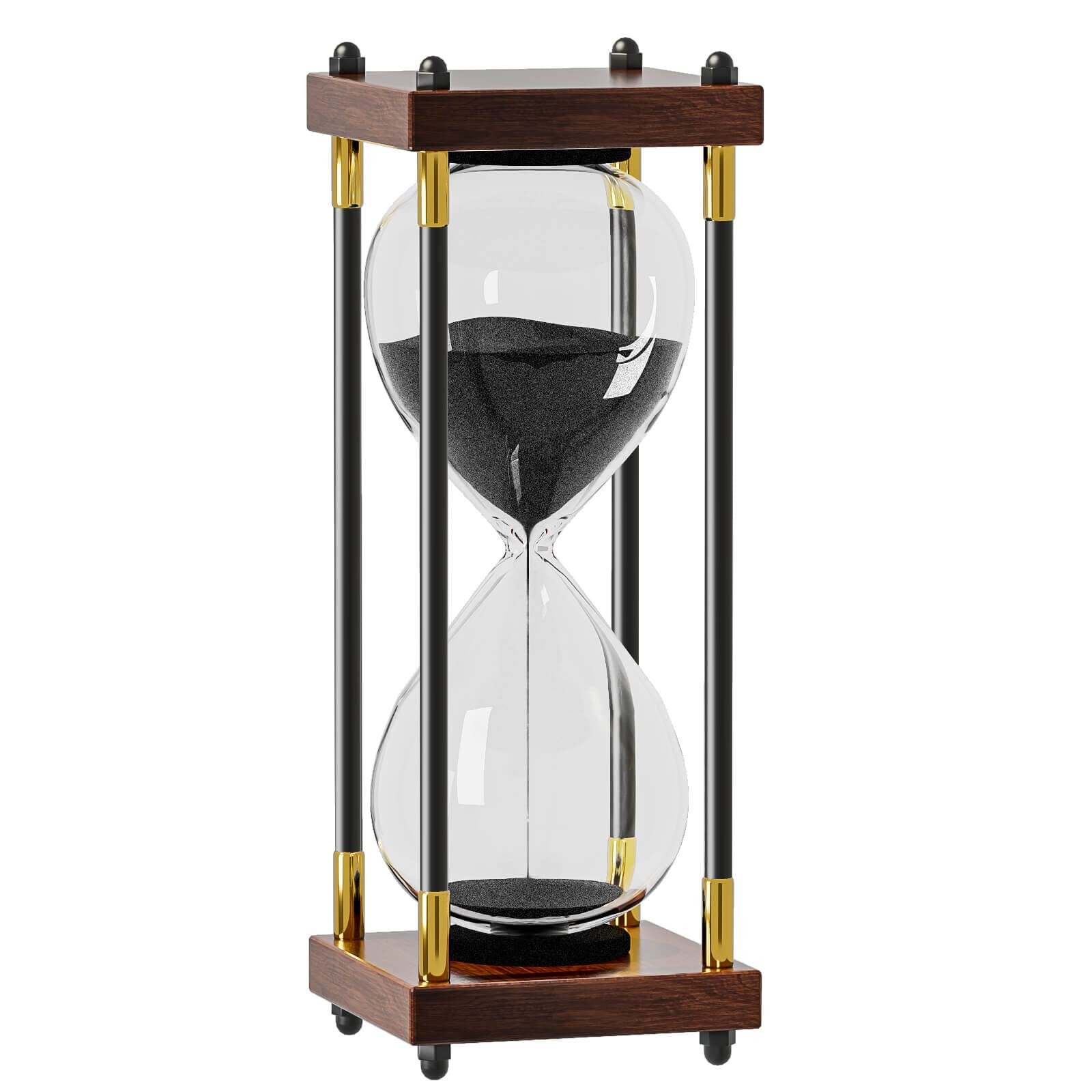 Hourglass 60 Minute Sand Timer: Large 10 Inch Decorative Wooden Sand Clock,Re...