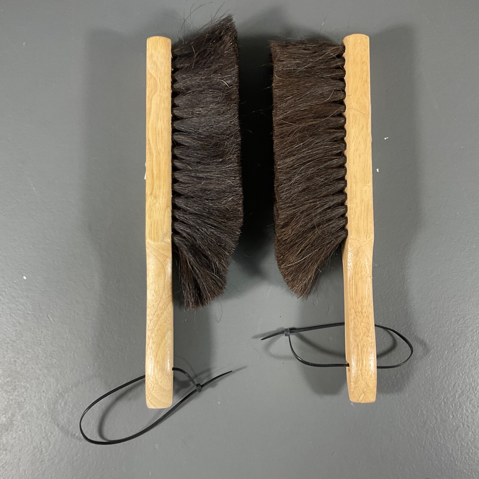 HDX 13.5 In. Wooden Handle Sturdy Horsehair Bristle Bench Cowboy Hat Brim Brush