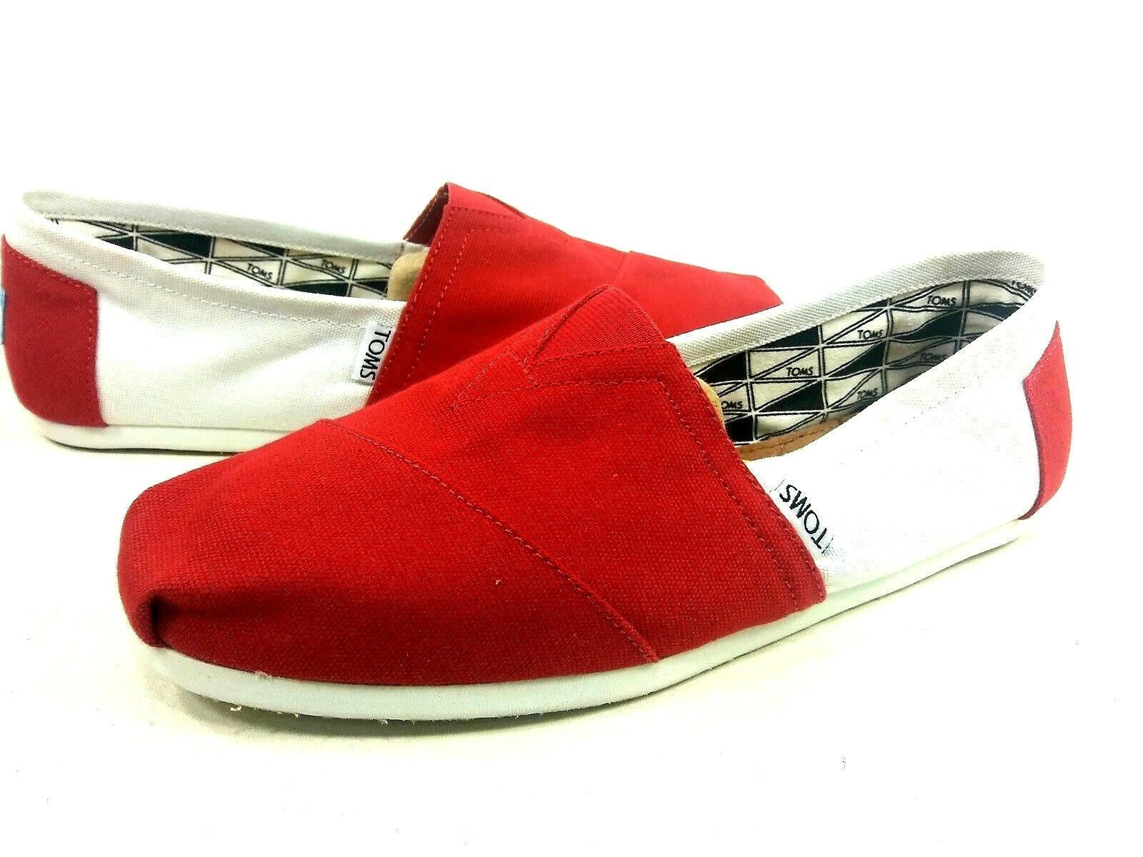 TOMS MEN'S CAMPUS CLASSICS SHOES UNIVERSITY OF ALABAMA RED/WHITE US SIZE 10.5