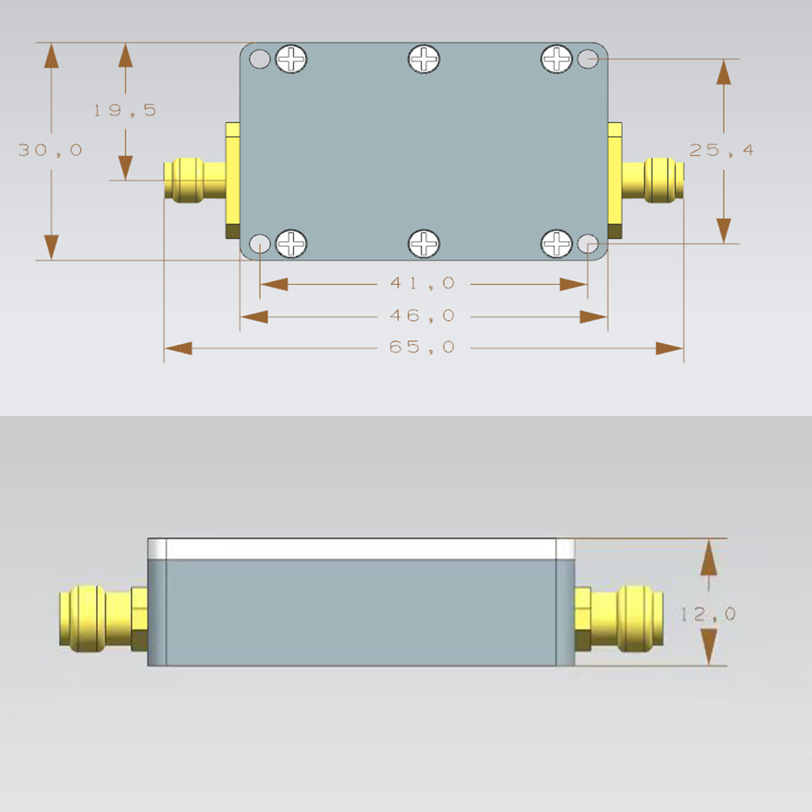 10M-6GHz RF Amplifier 10dB High Gain Driver Receiving Amplifier Module HOT