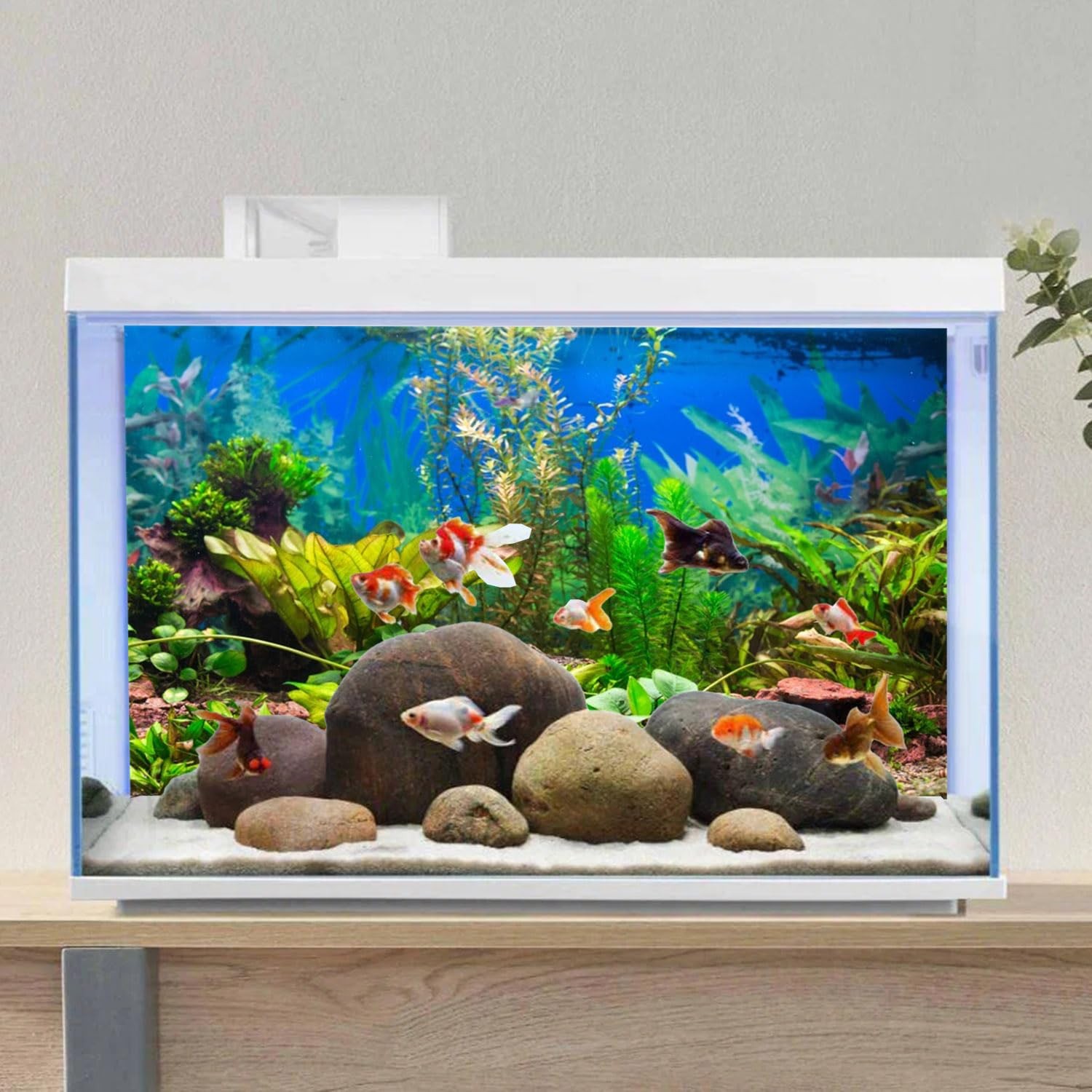 AWERT 48x24 inches Aquarium Background Aquatic Plant River 48x24in/120x60cm