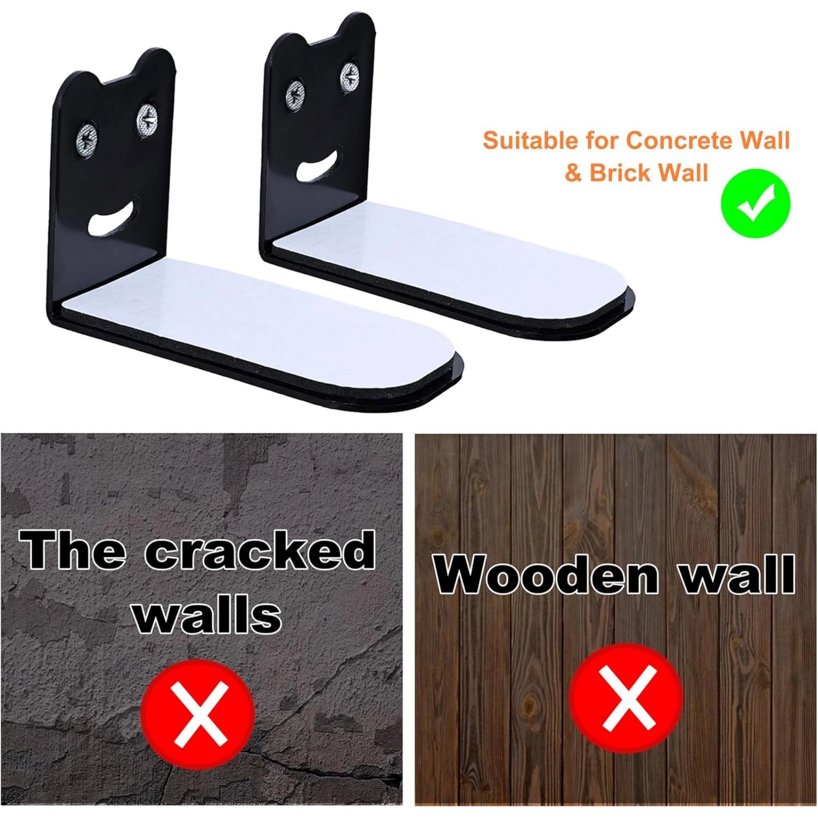 Universal Sound Bar Wall Mount Bracket Kit Includes Long Screws and Anchors