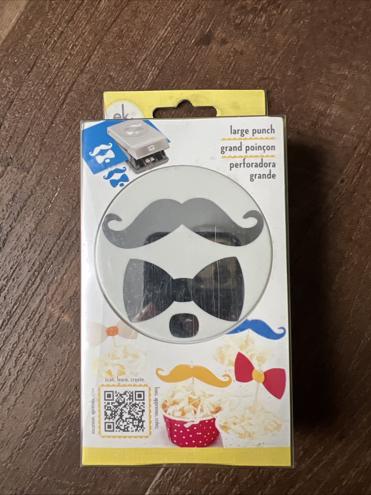 EK Tools “Bow & Mustache” Large Paper Punch New!