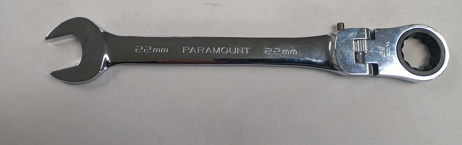 Paramount 22 mm LOCKING FLEX HEAD Ratcheting   Combination Wrench Chrome