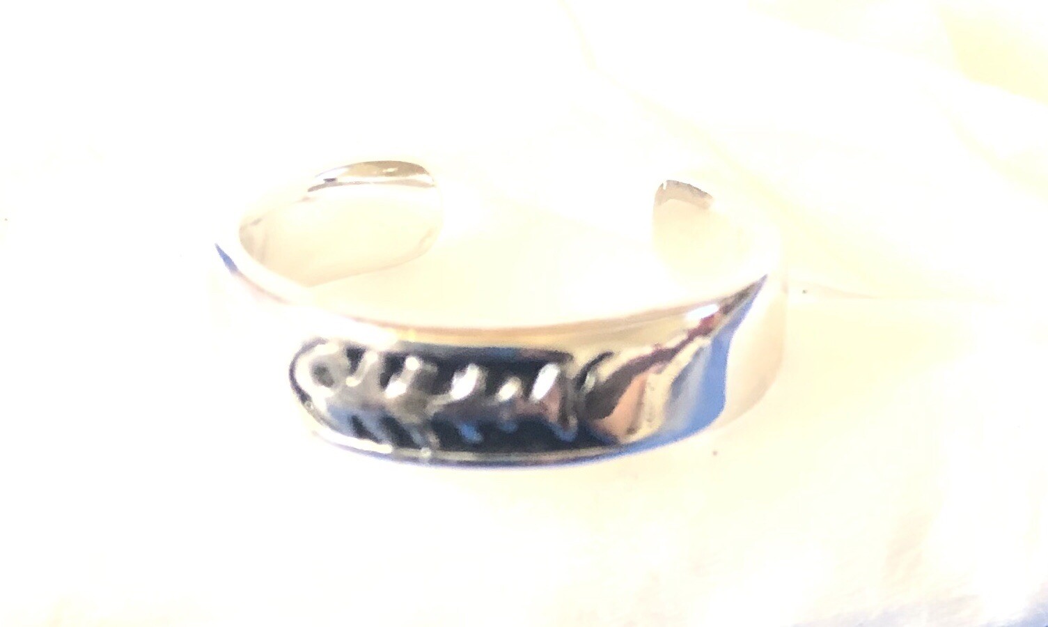 Lady’s Antique Silver Plated Adjustable Finger or Toe Ring