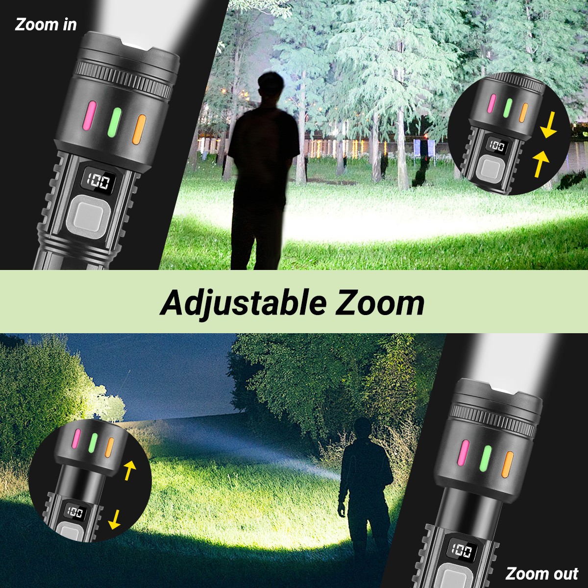 2Pack 99000000lm Tactical Flashlight Super Bright Rechargeable LED Work Lights