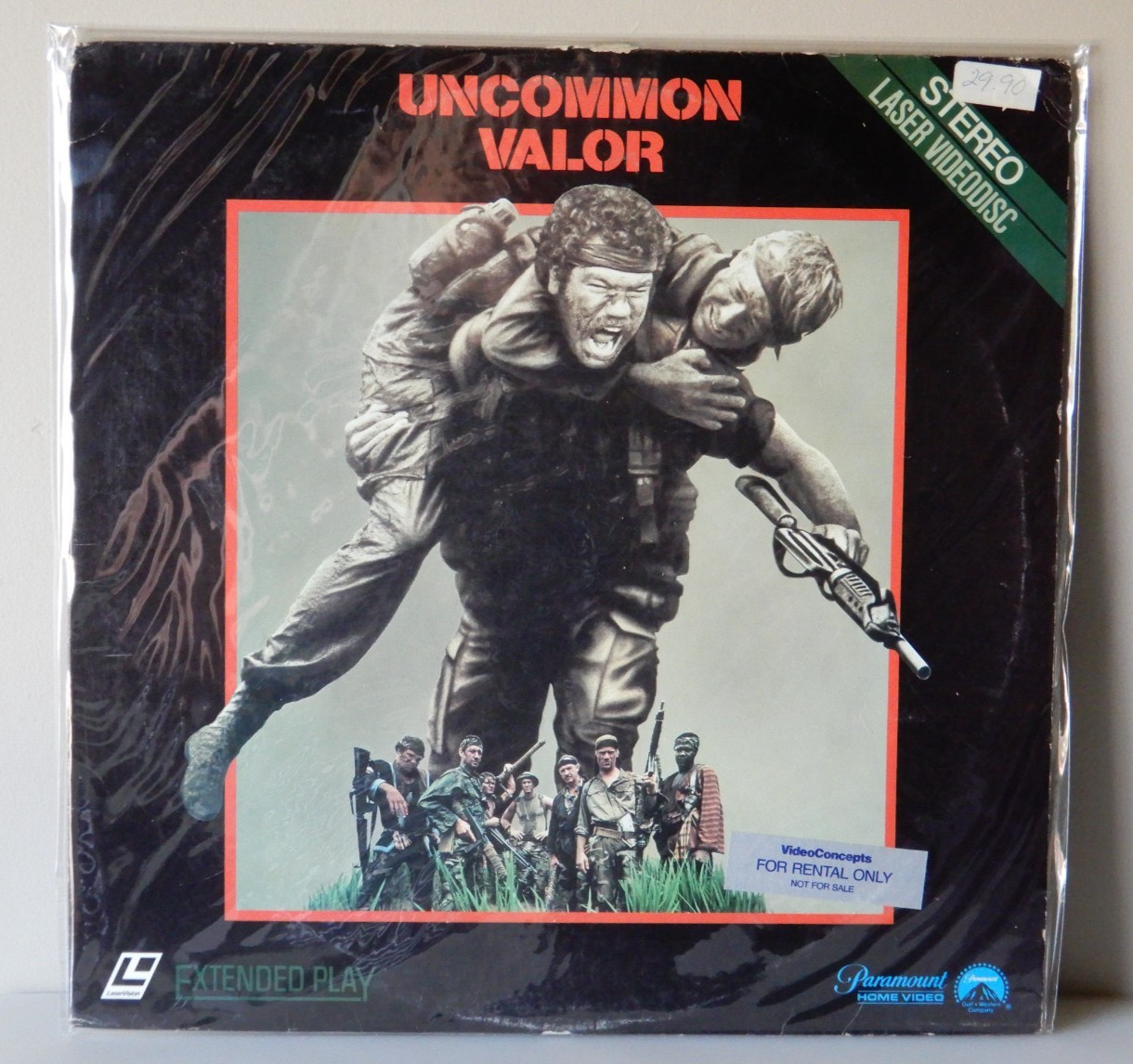 Uncommon Valor Laserdisc 1983 Movie 105 min, Gene Hackman, Patrick Swayze