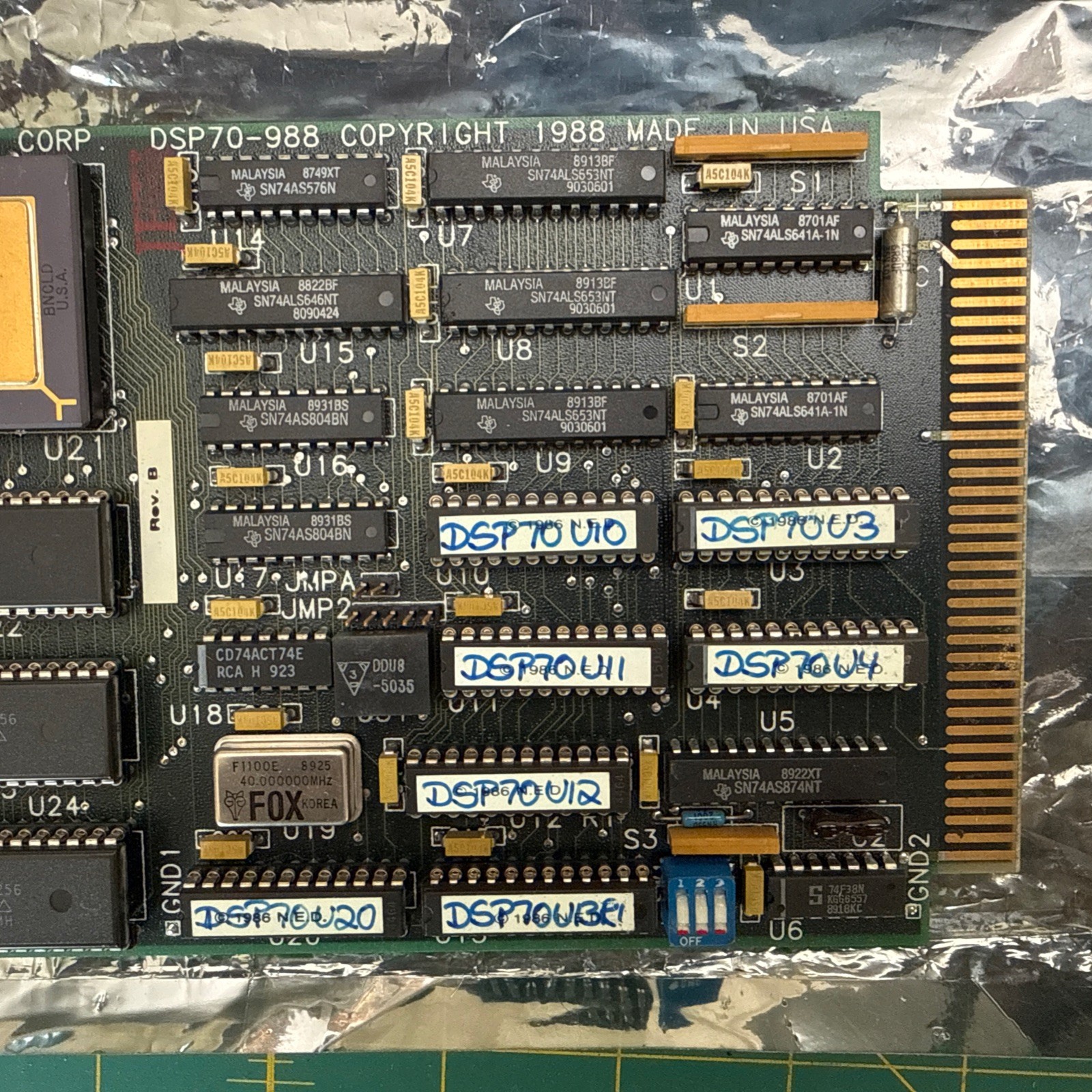 New England Digital Synclavier DSP70 Computer Bin Card