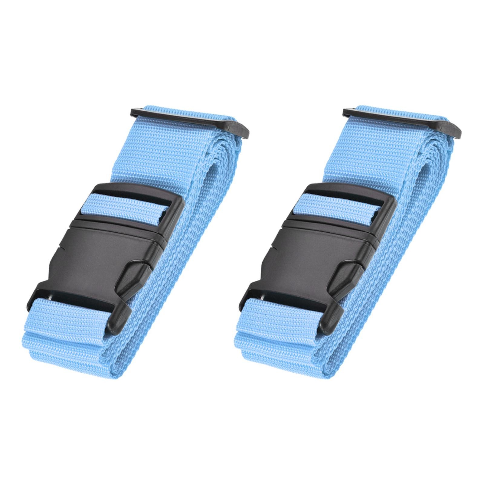 2Pcs Luggage Straps Suitcase Belts with Buckle 2Mx5cm Travel Packing Sky Blue