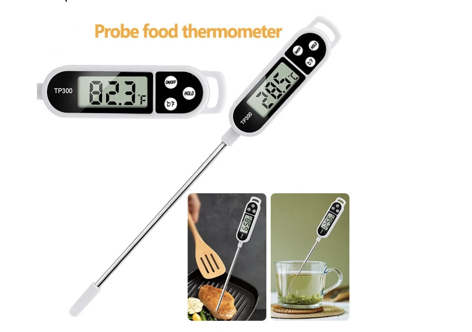 Digital Kitchen Food Thermometer TP300 Water Oil Thermometer for Meat Cooking Fo