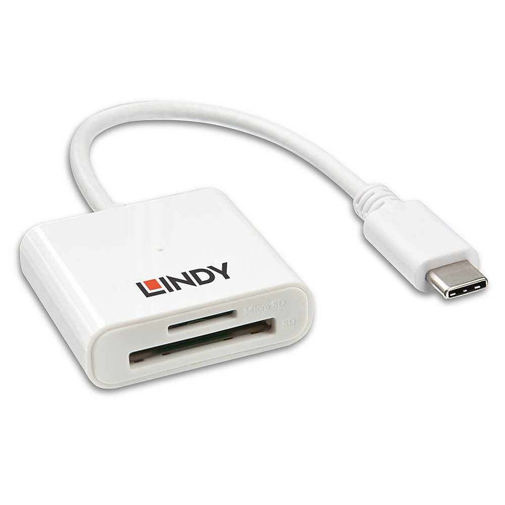 Lindy 43185 USB-C SD/microSD Card Reader 5Gbps