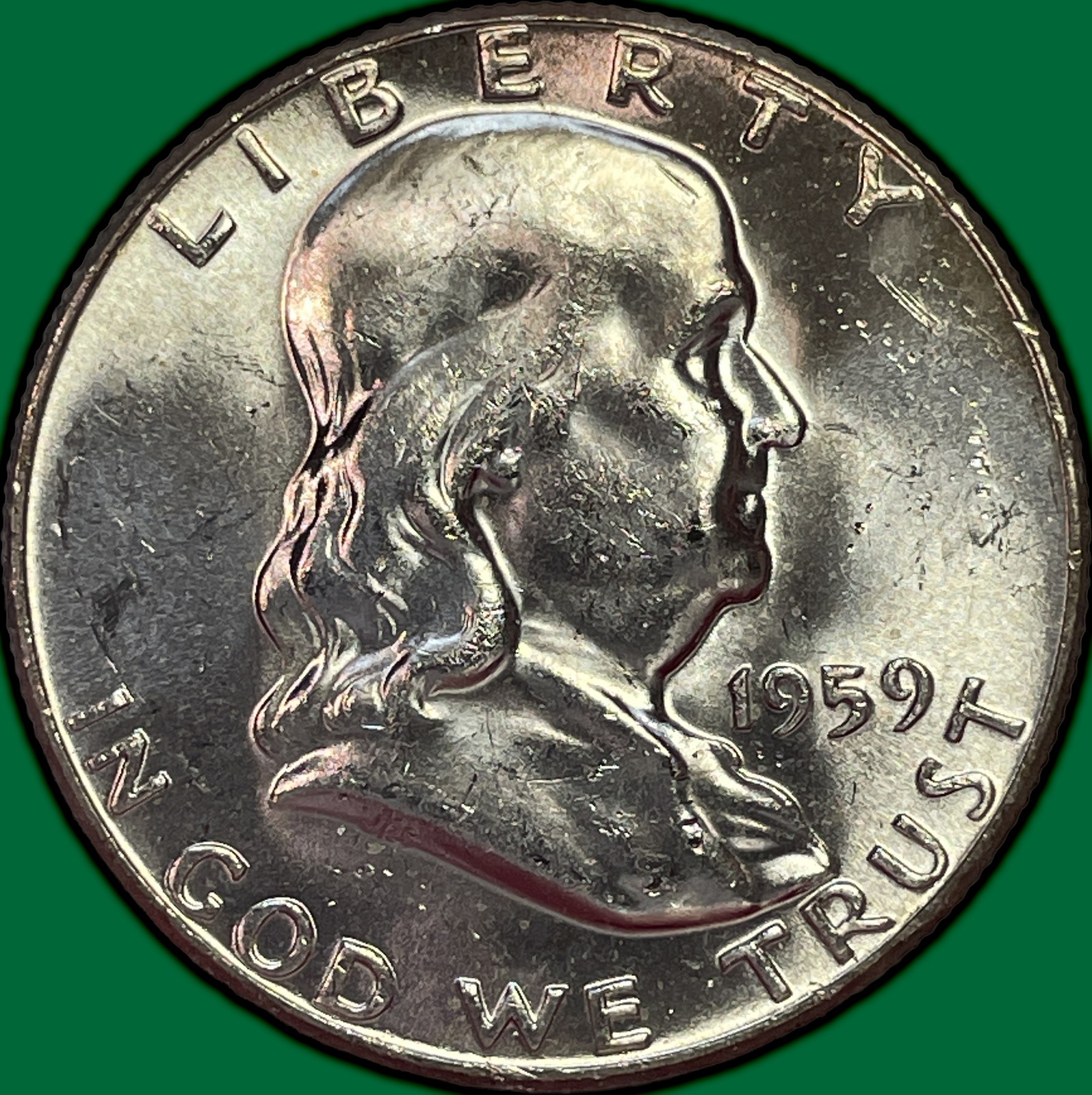 1959 Franklin Half Dollar Brilliant Uncirculated BU Coin #42085