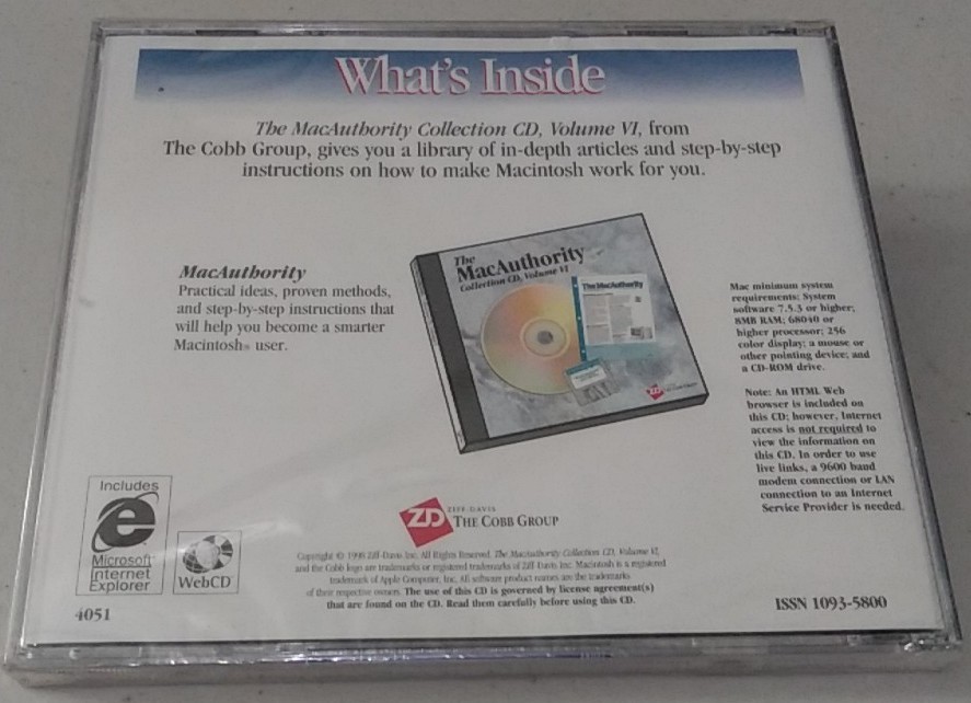 The Macauthority Collection CD Volume VI For MAC Cobb Group NEW SEALED CD-ROM