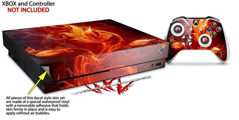 Skin Set for XBOX One X Fire Flower