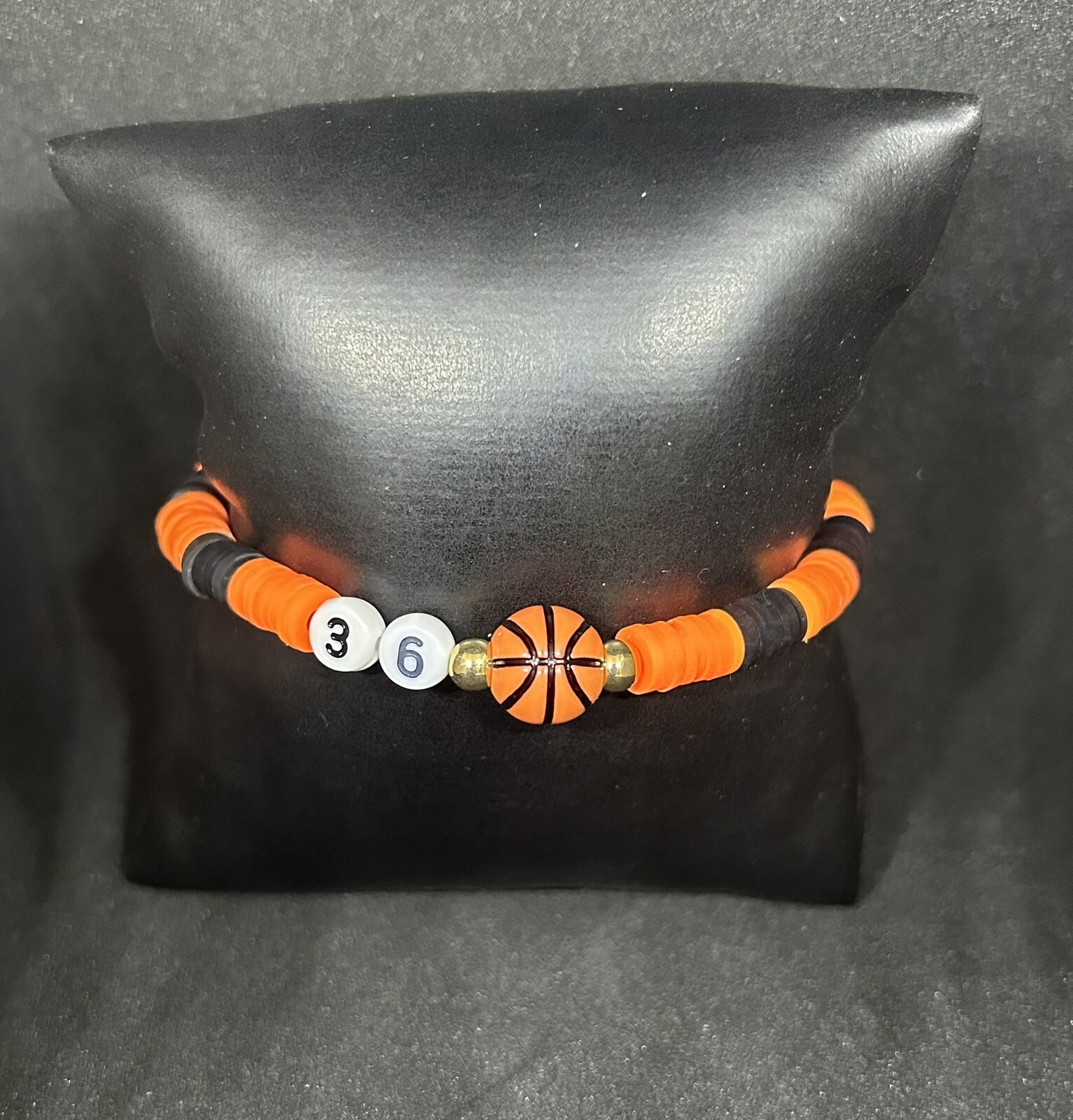 Basketball (Sport & Number) Heishi Bracelet