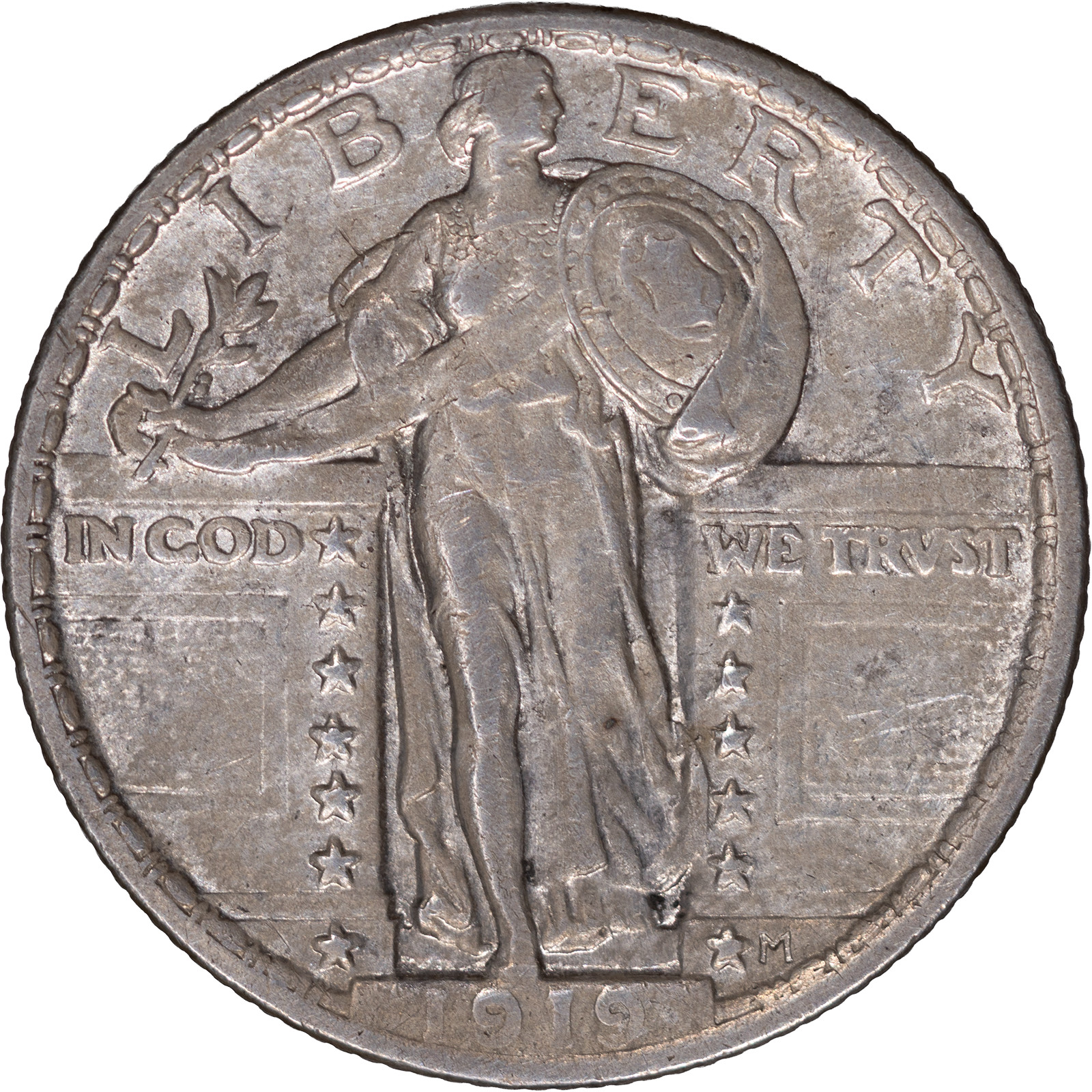 1919 25c Standing Liberty Quarter ~ XF Details