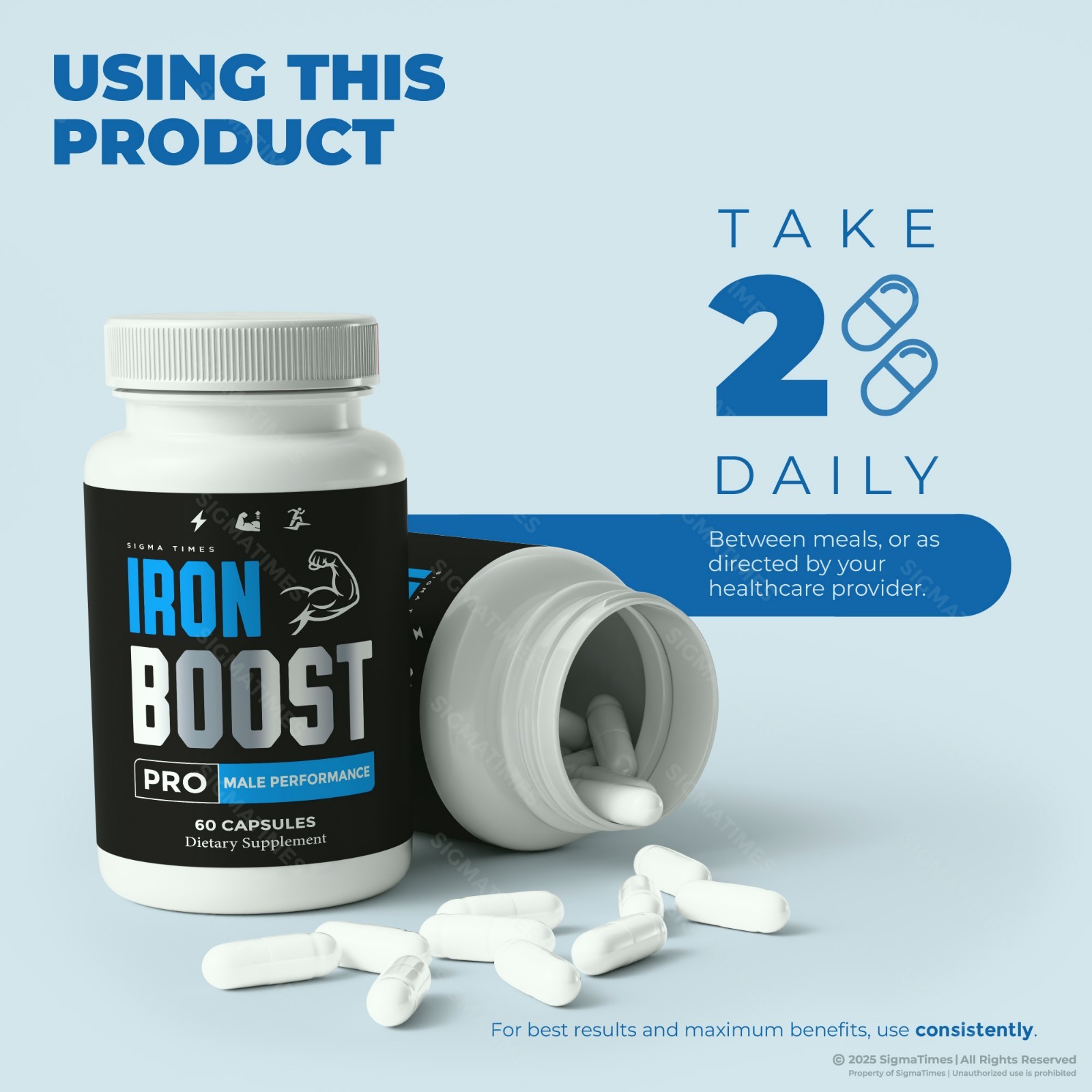 Iron Boost Pro, Advanced Performance Supplement for Men - 5 Pack