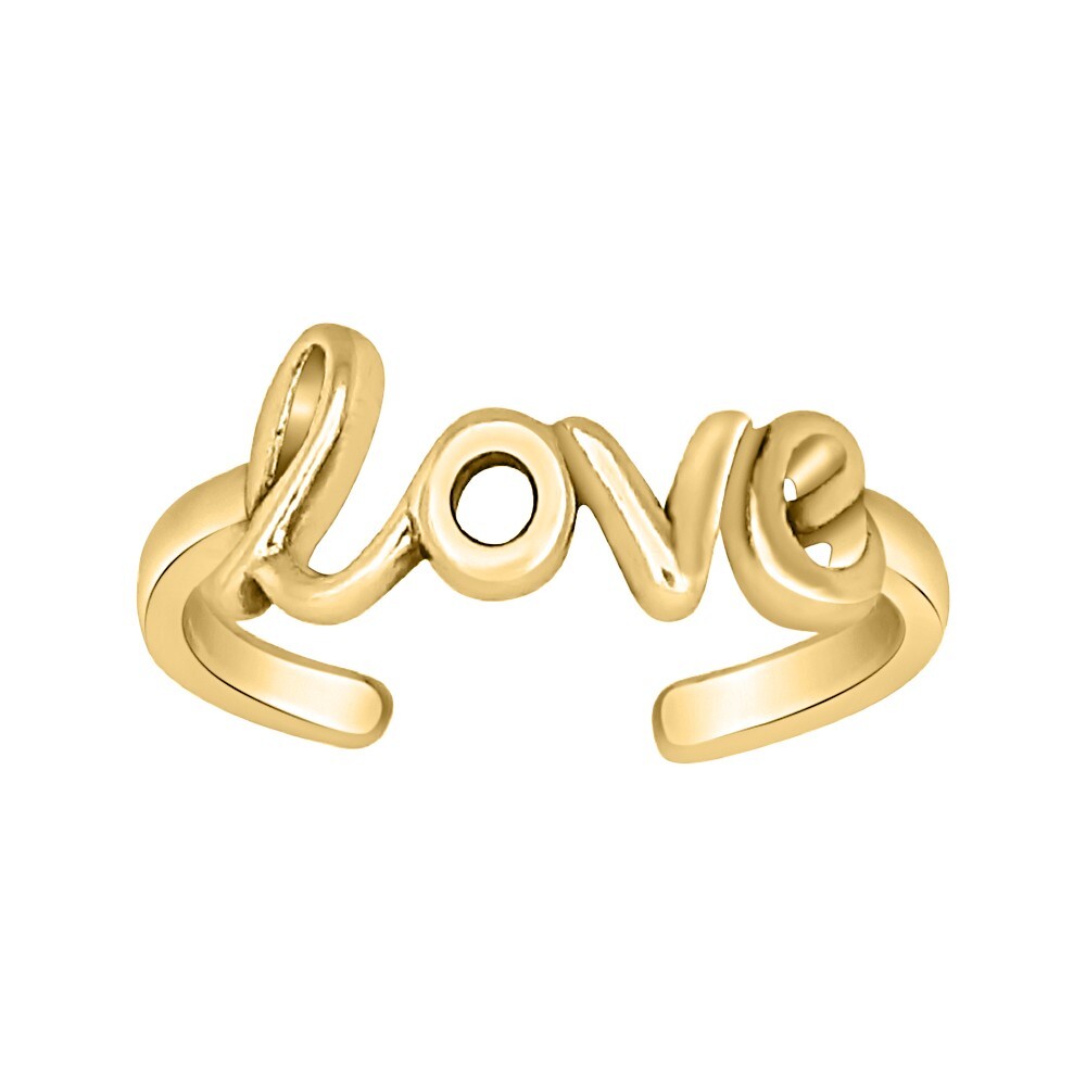 Women's Awesome 14K Yellow Gold Plated Stunning Love Adjustable Toe/Midi Ring