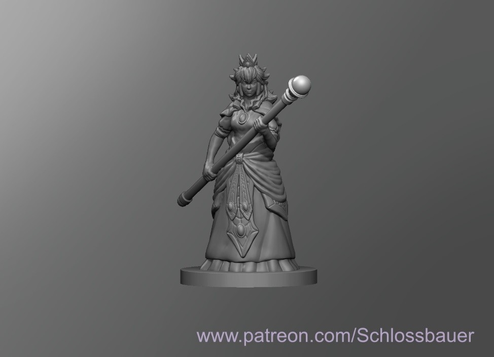 Princess Peach V2 Fighter Warrior 28mm Scale DND D&D Mario Tabletop Miniature