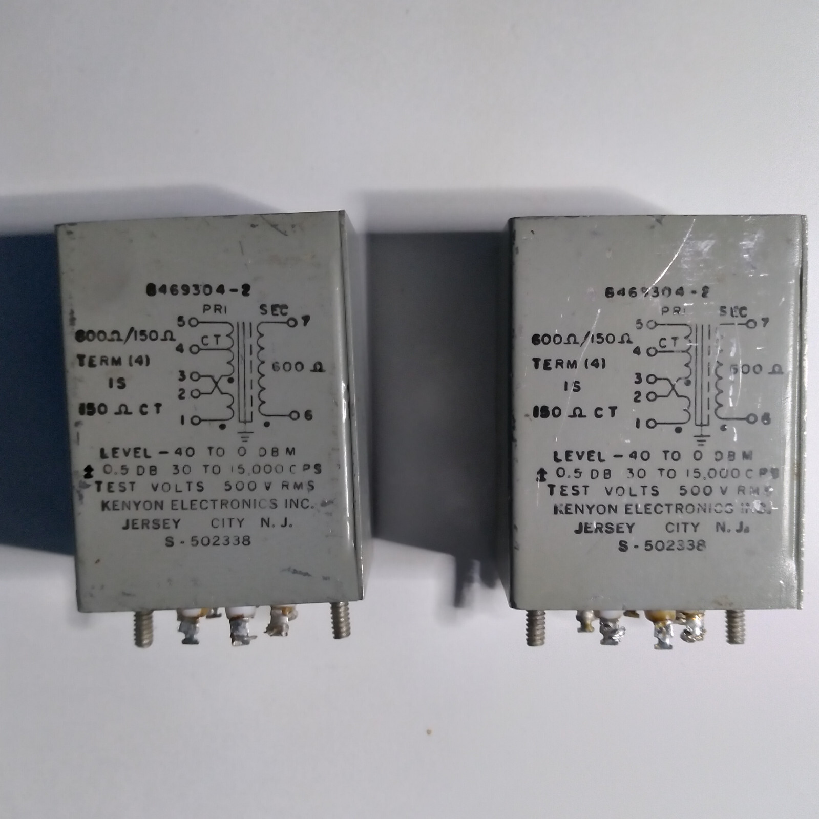Pair of Kenyon RCA bridging input line transformers 1:1 or 1:4