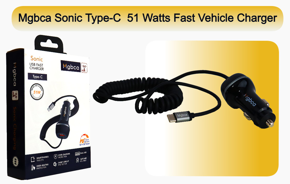 Mgbca Sonic Type-C Car Charger, PD QC 3.0 Fast 51 Watt, Motorola Moto G Stylus