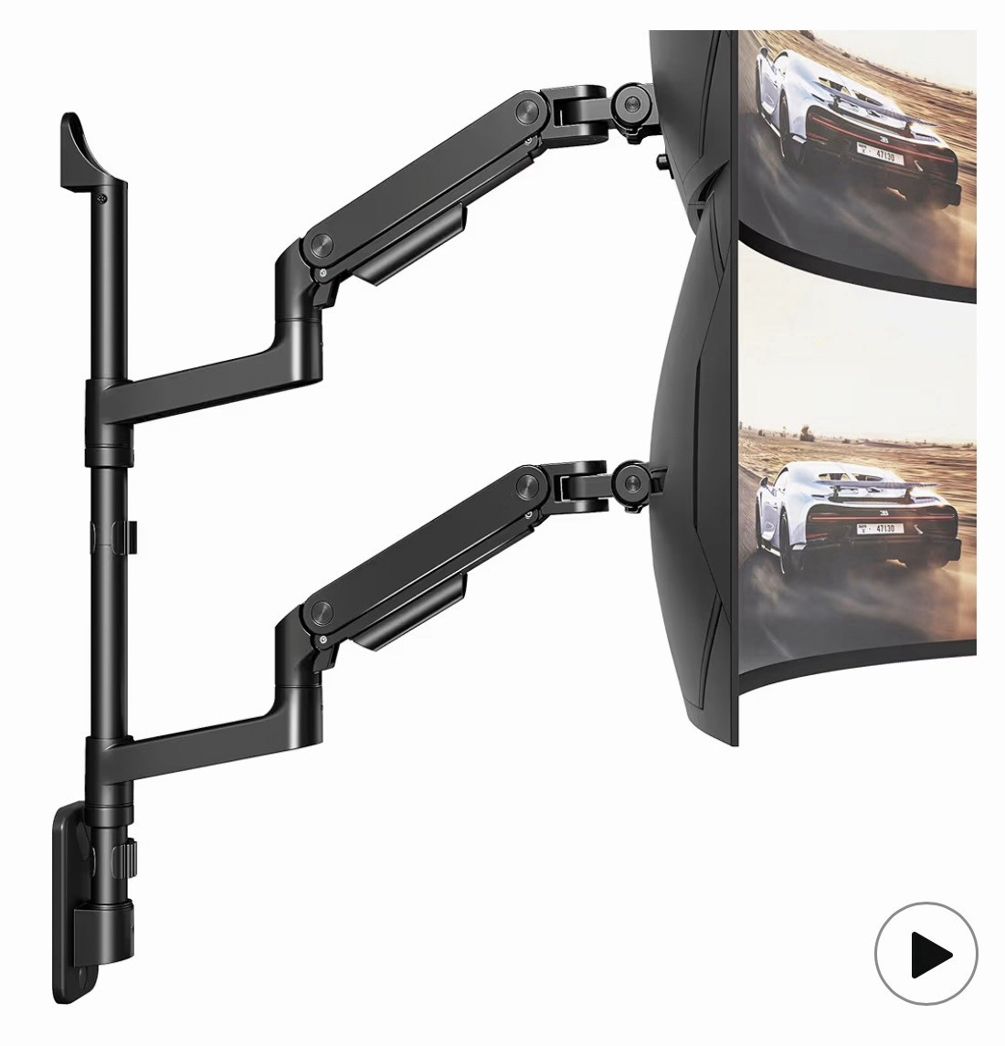 ARES WING Dual Monitor Arm Desk Mount for 17-49 Inch Ultrawide Monitors Heavy...