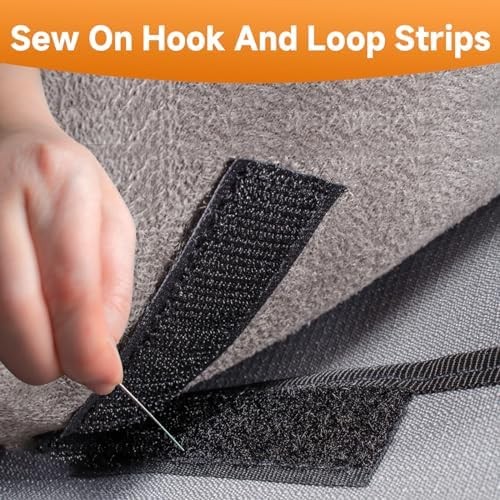 1in*11 Yard Sew On Hook and Loop Tape, Non-Adhesive Hook Loop Strips Roll, Stron