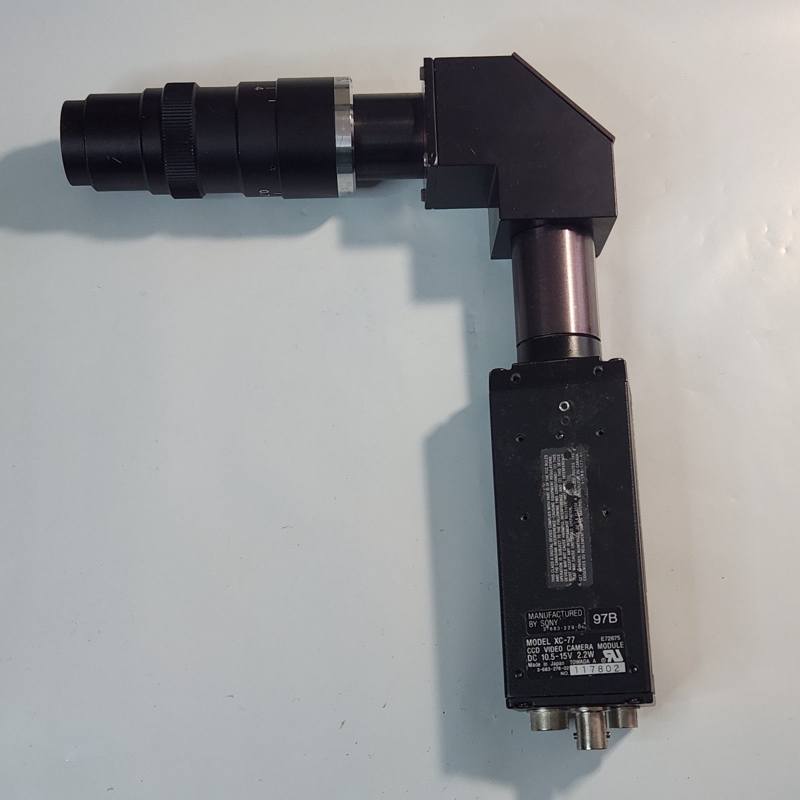 Sony XC-77 CCD Video Camera Module/Right-Angle Prism Adapter/Unitron 1:6.5 Lens