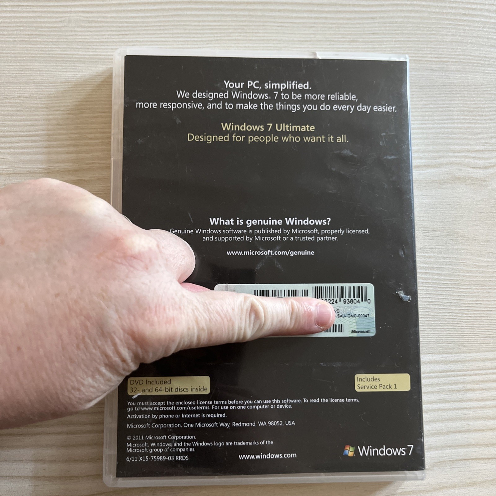 Windows 7 Ultimate 64 & 32 Bit Disks Inserts & Product Key Included Microsoft