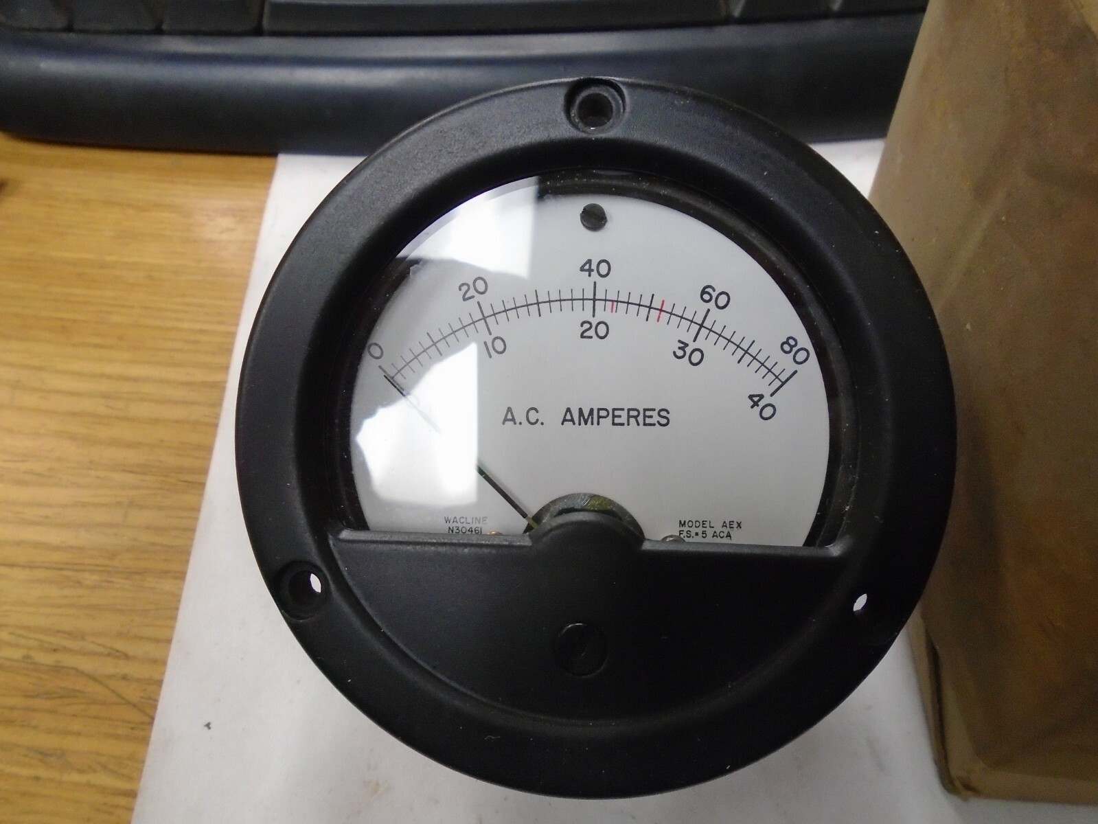 Wacline Inc Ammeter P/N: AEX3-N30461, NSN: 6625-691-9411 0 - 80 AC Amperes