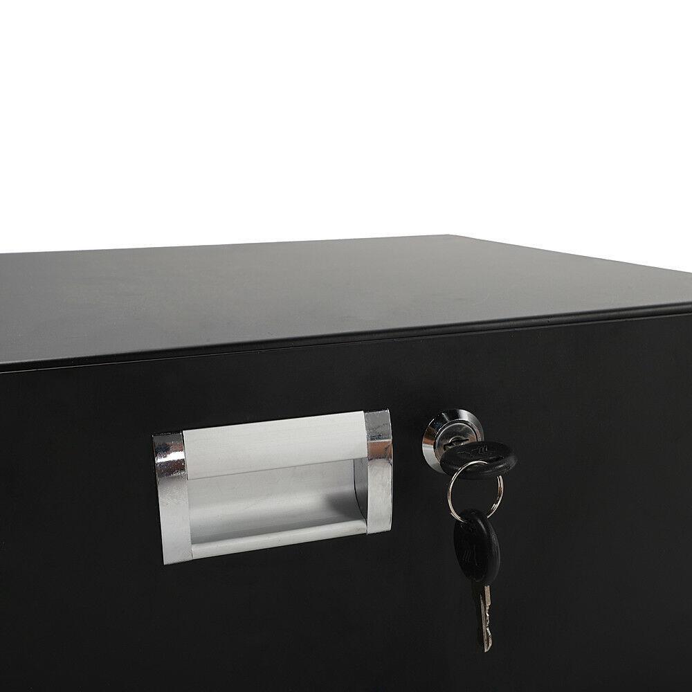 19" 4U Steel Plate Locking Drawer Pro Audio DJ Server Rack Lock Storage Cabinet