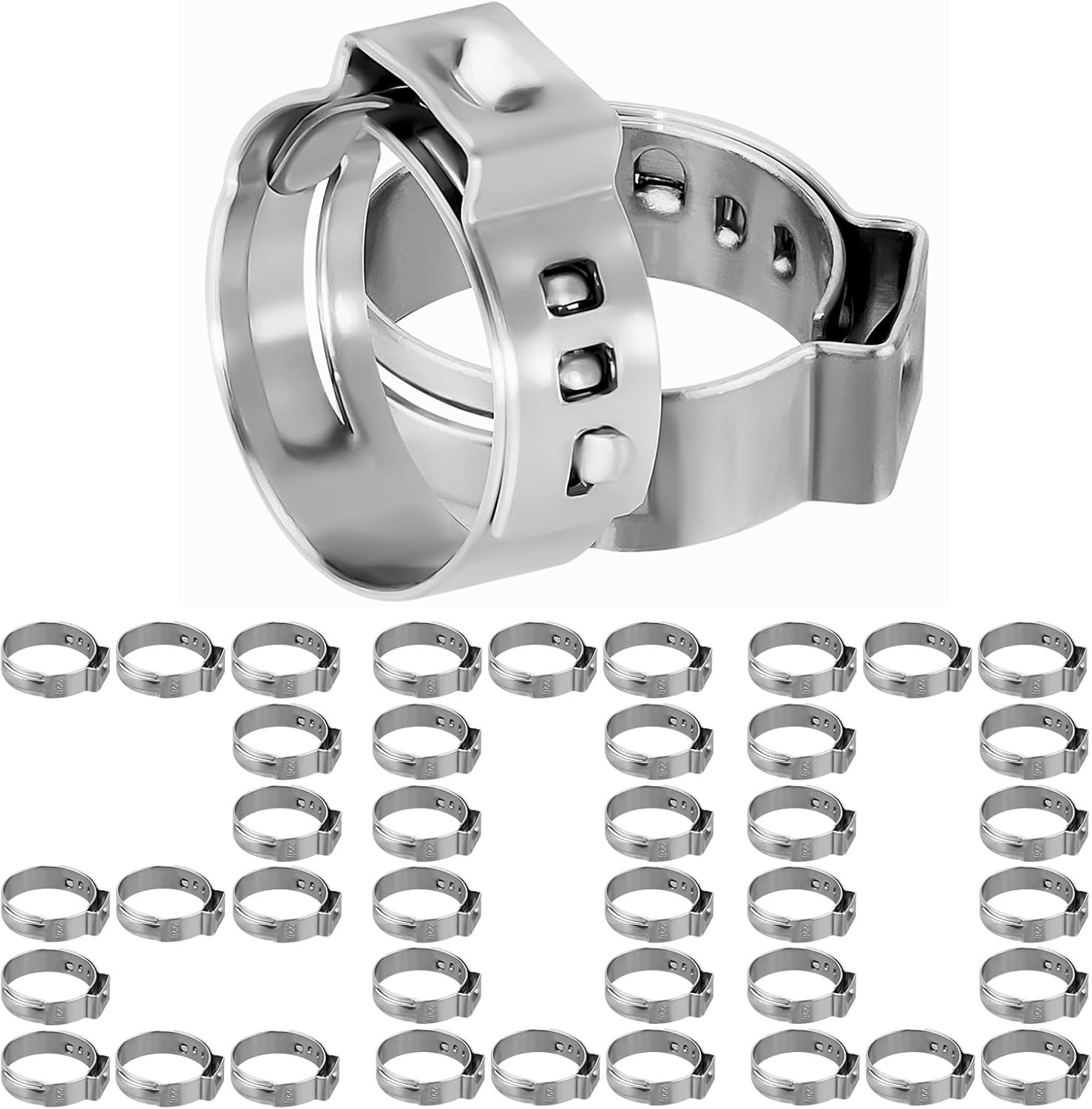 200Pcs 3/4 Inch PEX Cinch Clamps, 304 Stainless Steel Cinch Crimp Rings Pinch