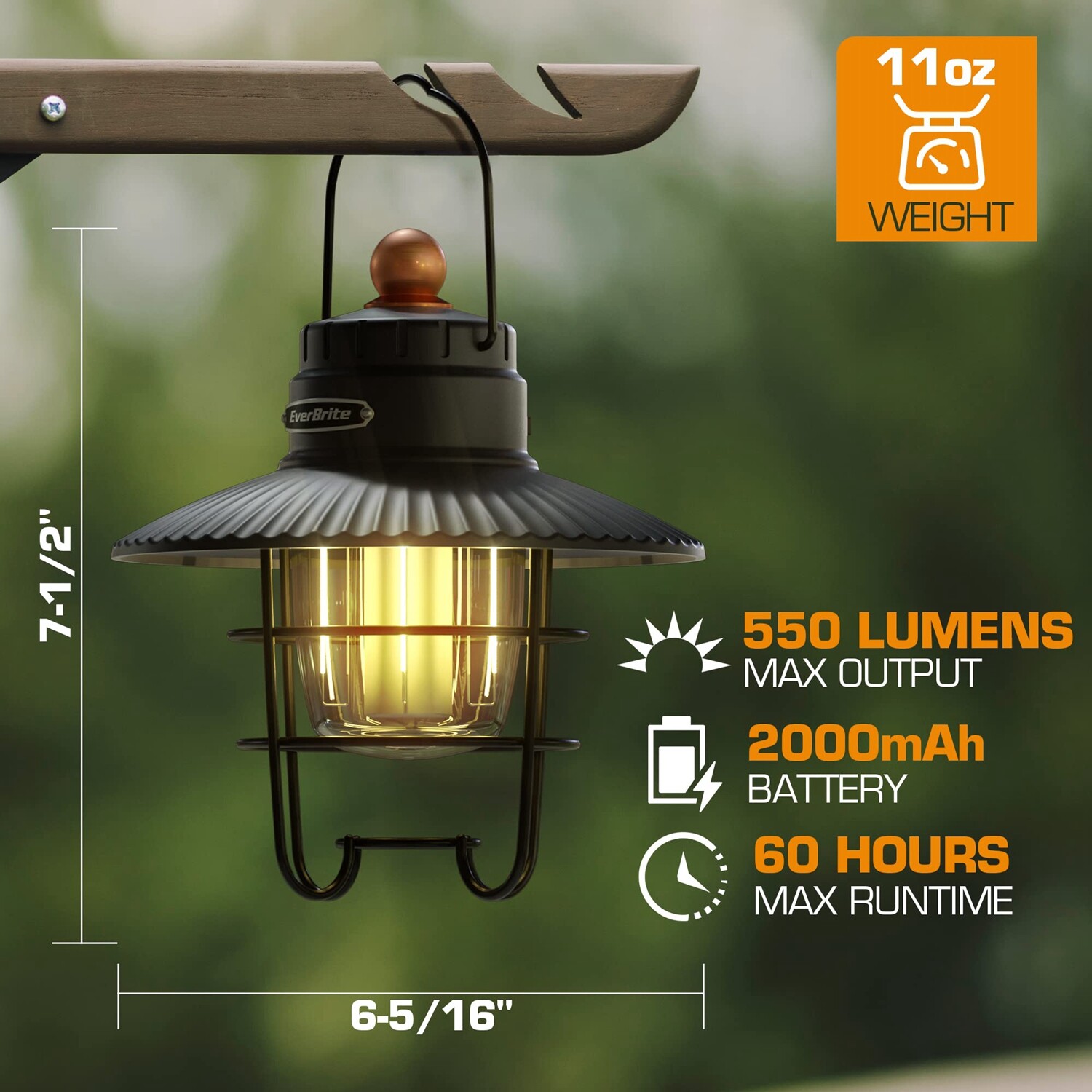 EverBrite LED Camping Lantern 2PK USB C Rechargeable Lantern with 3 Light Modes