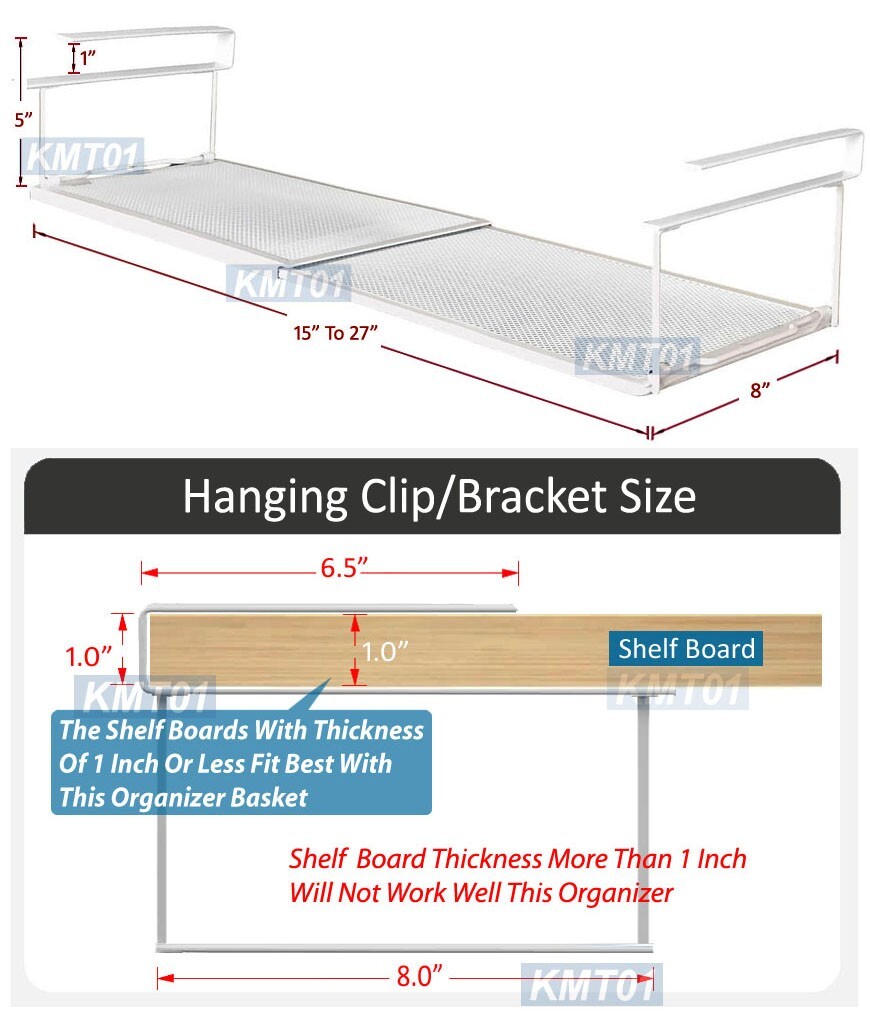 Expandable Under Shelf Basket for Kitchen Storage – Fits Cabinets & Racks