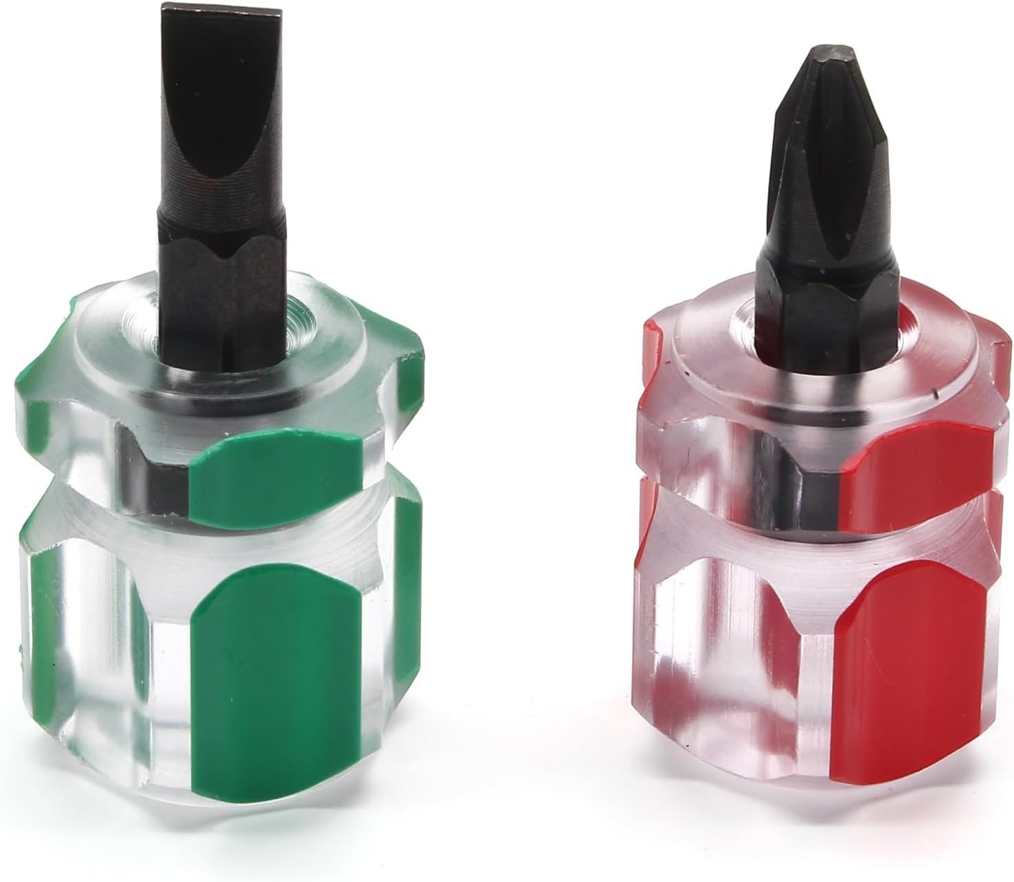 2-Piece Mini Stubby Screwdriver Set, Ultra Short Flat Head Screwdriver