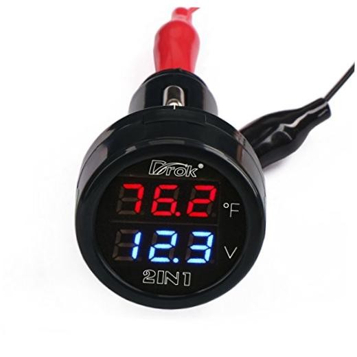 Digital DC Voltage 10-170 Degree Fahrenheit Temperature Monitor Car Standard