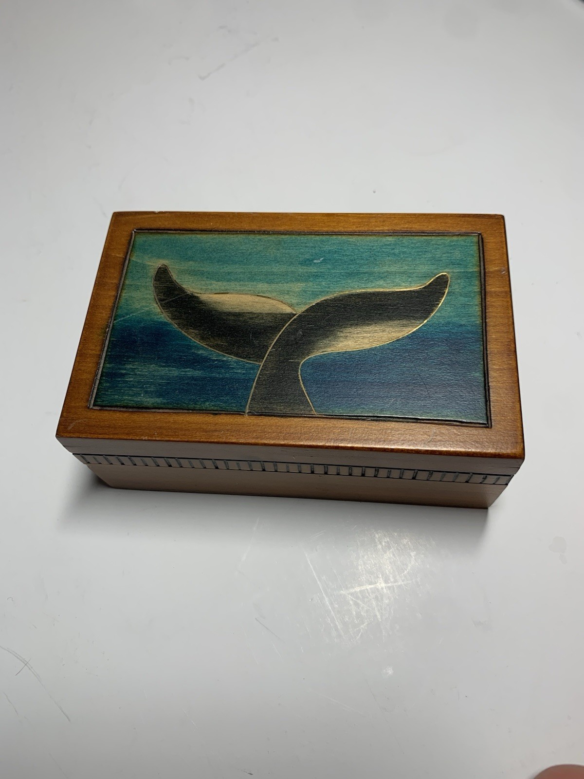Beautiful little handmade polish whale Trinket treasure box!