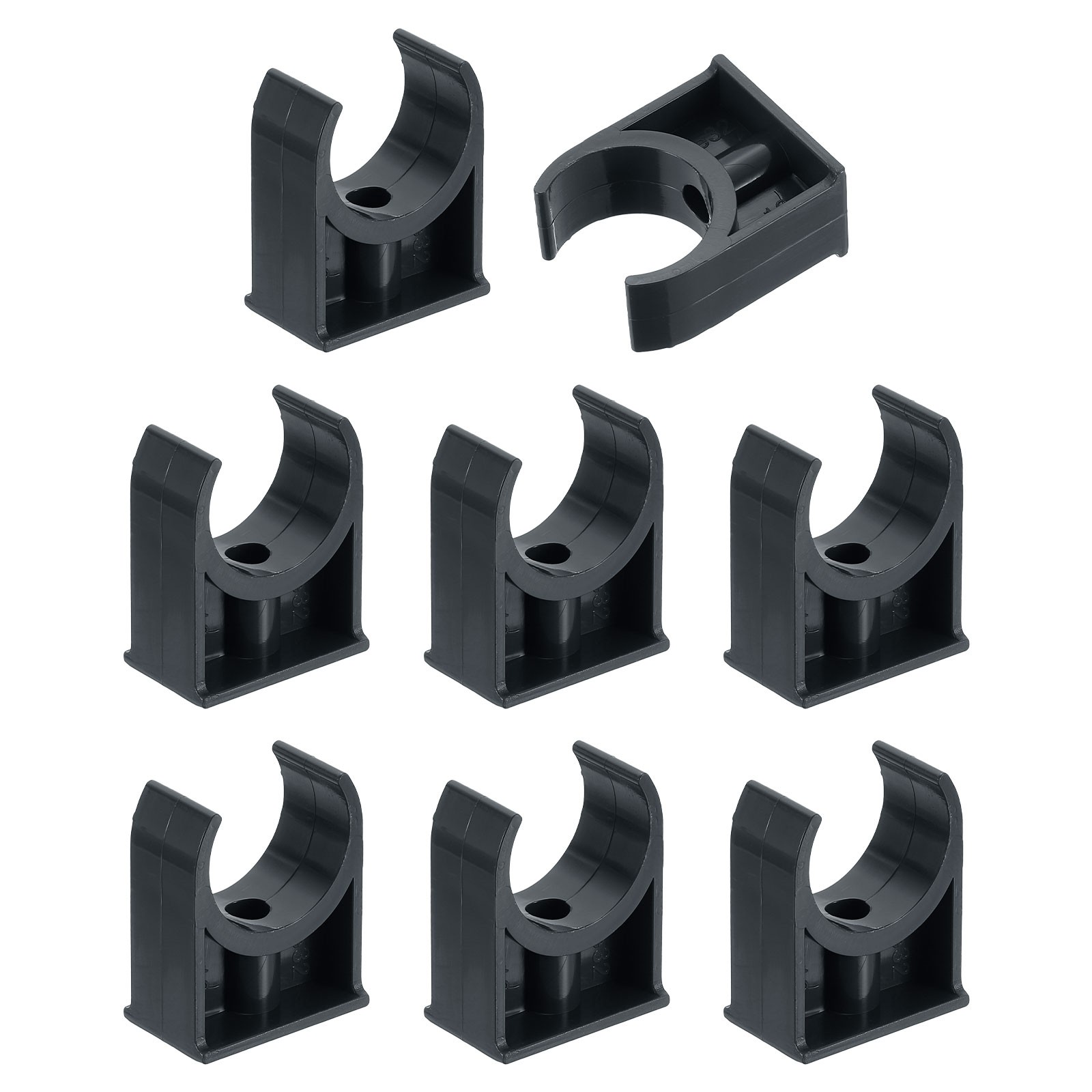 8Pcs PVC Water Pipe Clamps Clips, U-Shaped Holder Buckles for 32mm OD, Black