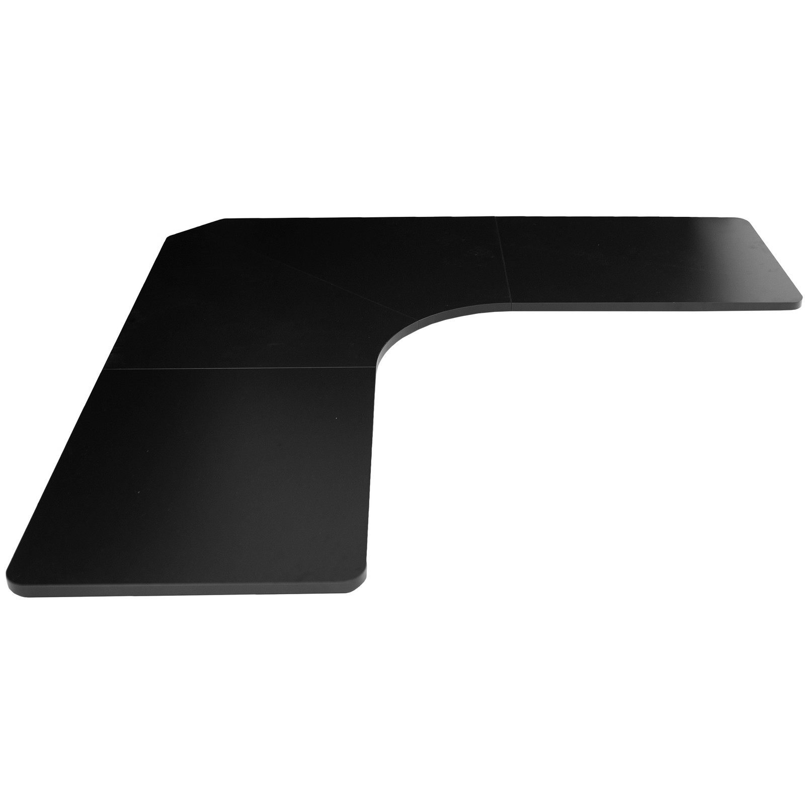 VIVO Black 71 x 71 inch Curved Corner Table Top for Sit to Stand Desk Frames