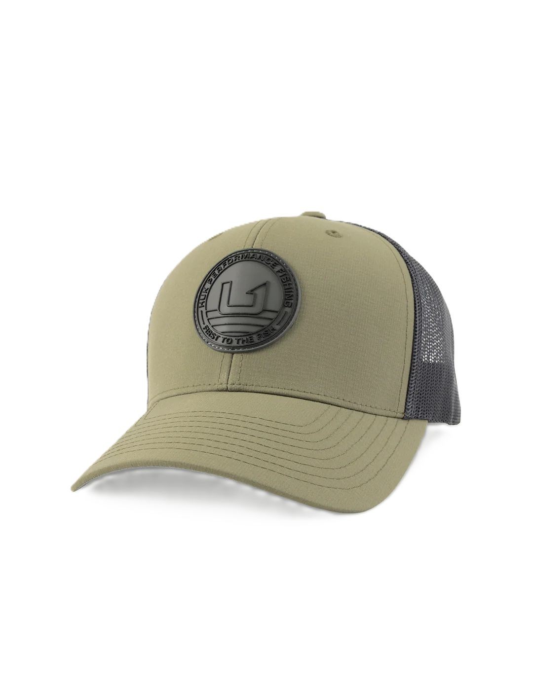 Huk Circle Patch Trucker Hat, Moss