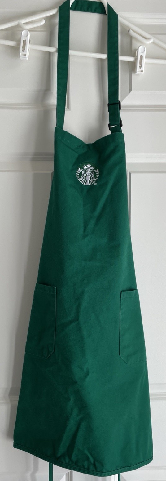 Starbucks Coffee Authentic Employee Green Apron Size M Work Uniform