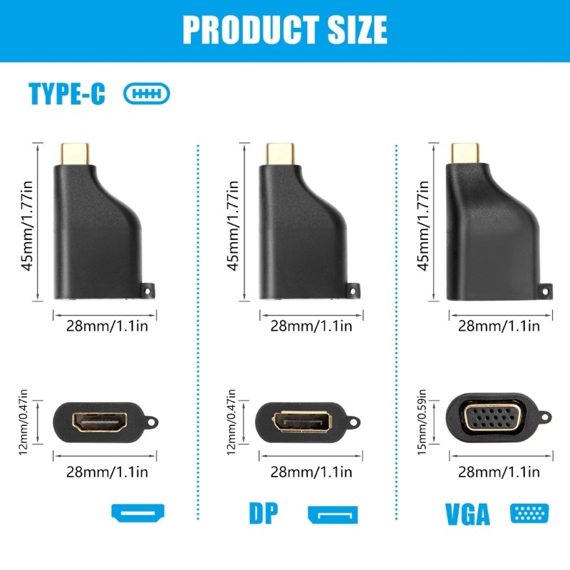 USB C Video Connection Adapter, 4K60Hz Video Adapter Fast Efficient Professional