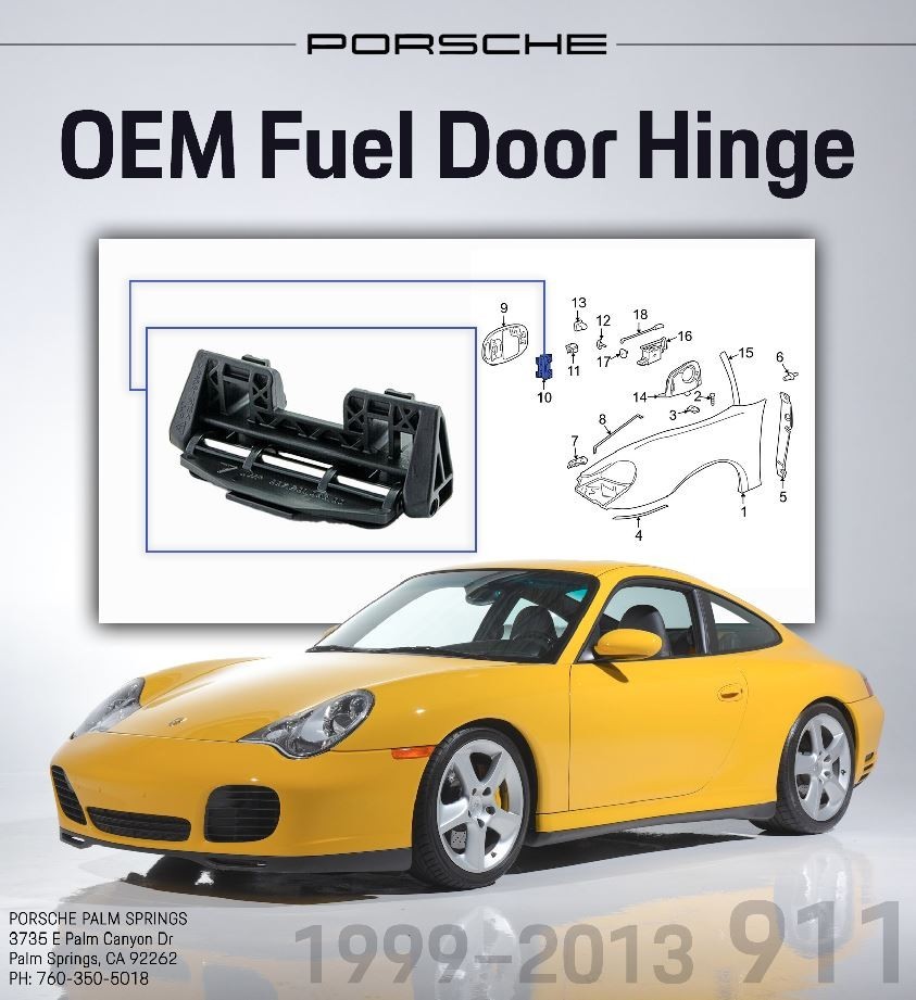 1999-2013 Porsche 911 996 997 986 987 Fuel Door Hinge 99720106300