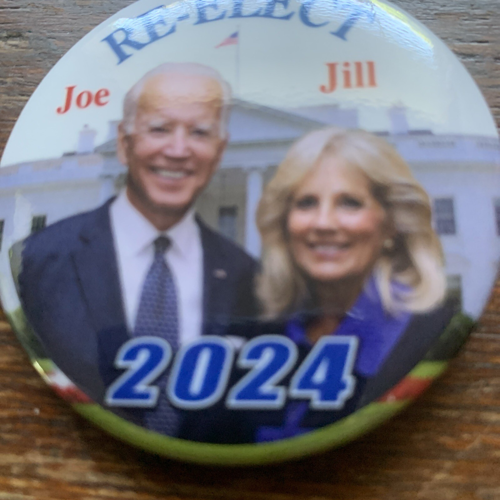.2024 Re-elect Joe And Jill Biden Political Campaign Pinback Button
