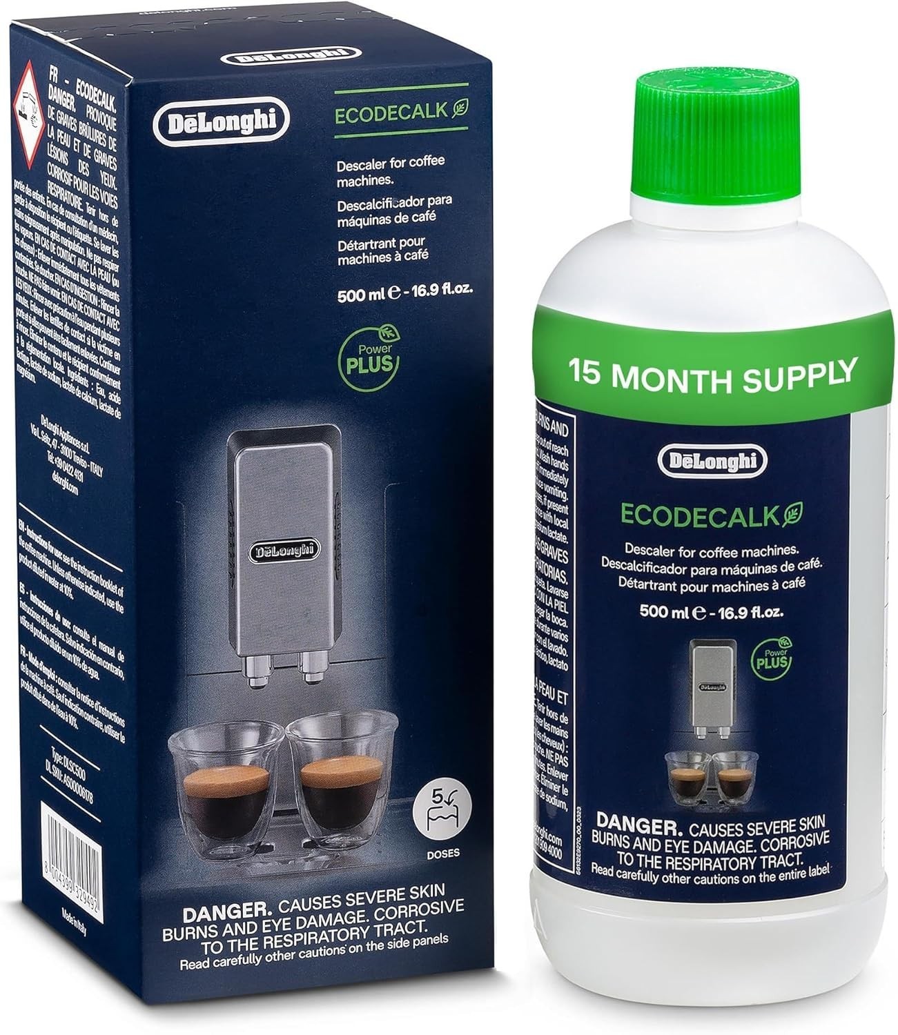 NEW DeLonghi EcoDeCalk Natural Descaler for Coffee Machines 16.90 oz SHIPS FREE